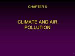 CLIMATE AND AIR POLLUTION
