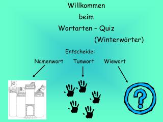 Willkommen beim Wortarten – Quiz (Winterwörter)