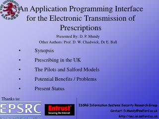 An Application Programming Interface for the Electronic Transmission of Prescriptions