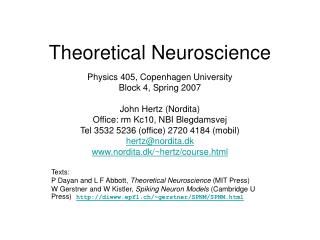 Theoretical Neuroscience