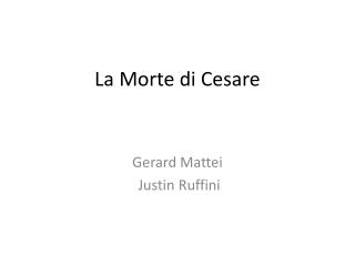 La Morte di Cesare