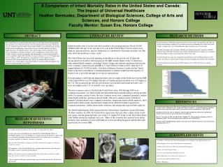 A Comparison of Infant Mortality Rates in the United States and Canada: