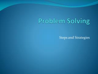 Problem Solving