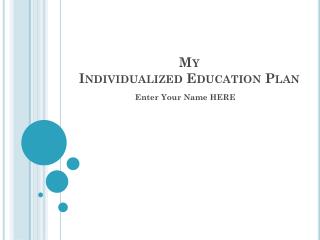 My Individualized Education Plan