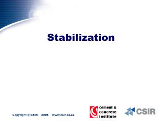 Stabilization