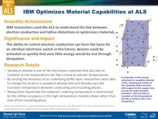 IBM Optimizes Material Capabilities at ALS