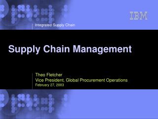 Supply Chain Management