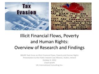 Illicit Financial Flows, Poverty and Human Rights: Overview of Research and Findings