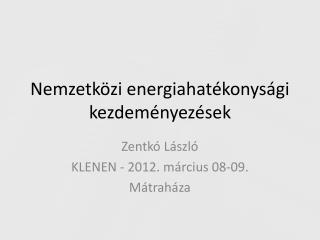 Nemzetközi energiahatékonysági kezdeményezések