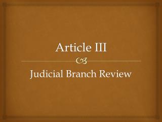 Article III