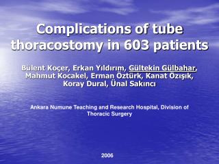 Complications of tube thoracostomy in 603 patients