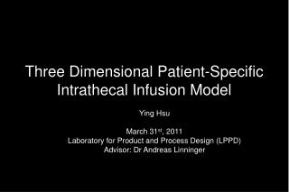 Three Dimensional Patient-Specific Intrathecal Infusion Model