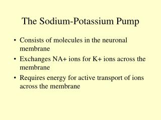 The Sodium-Potassium Pump