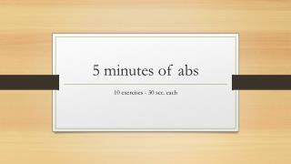 5 minutes of abs