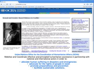 United Nations Office for the Coordination of Humanitarian Affairs (OCHA)