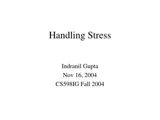 Handling Stress