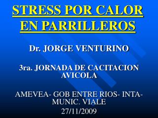 STRESS POR CALOR EN PARRILLEROS