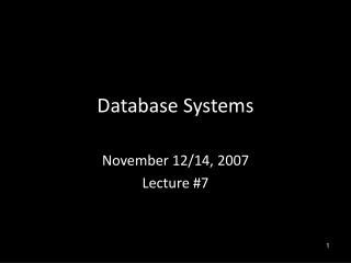 Database Systems