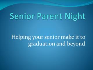 Senior Parent Night