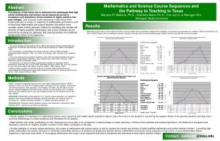 Mathematics and Science Course Sequences and the Pathway to Teaching in Texas