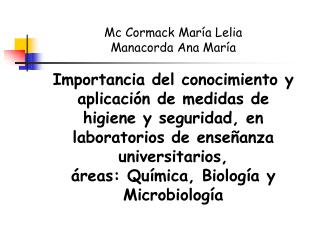 Mc Cormack María Lelia Manacorda Ana María