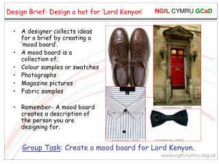 Design Brief: Design a hat for ‘Lord Kenyon’