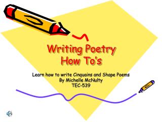 Writing Poetry How To’s