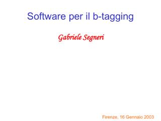 Software per il b-tagging
