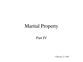 Marital Property