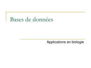 Bases de données