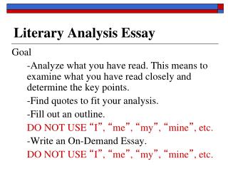 Literary Analysis Essay