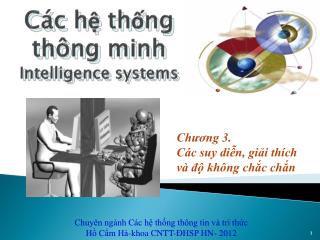 Các hệ thống thông minh Intelligence systems