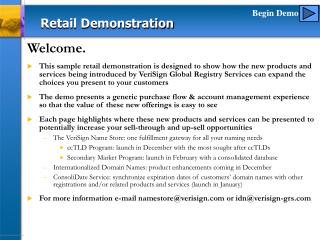 Retail Demonstration