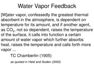 Water Vapor Feedback