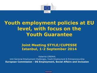 Katarina LINDAHL Unit Sectorial Employment Challenges, Youth Employment &amp; Entrepreneurship