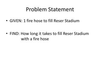 Problem Statement