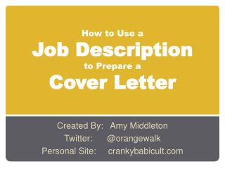 How to Use a Job Description to Prepare a Cover Letter