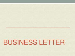 Business Letter