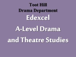 Toot Hill Drama Department