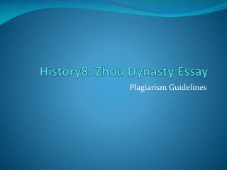 History8: Zhou Dynasty Essay