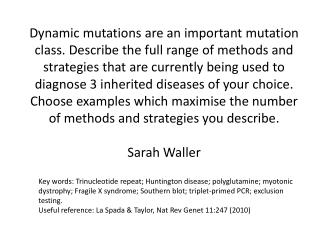 Dynamic mutations