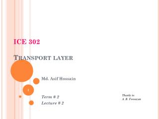 ICE 302 Transport layer