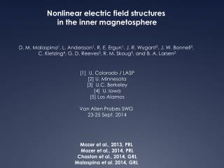 Nonlinear electric field structures in the inner magnetosphere