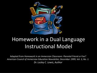 Homework in a Dual Language Instructional Model