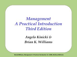 Management A Practical Introduction Third Edition