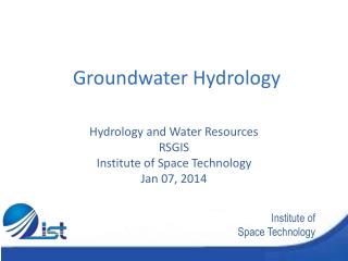 Groundwater Hydrology