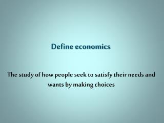 Define economics