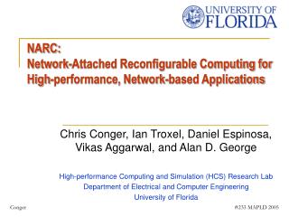 NARC: Network-Attached Reconfigurable Computing for High-performance, Network-based Applications
