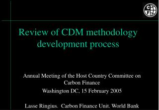Review of CDM methodology development process