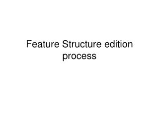 Feature Structure edition process